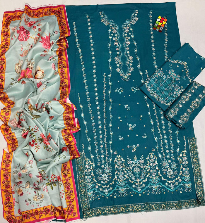 Hussain Rehar | Dhanak 3pc - D190